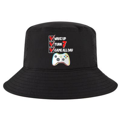 Wake Up Turn Seven Game All Day 7th Birthday Cool Comfort Performance Bucket Hat