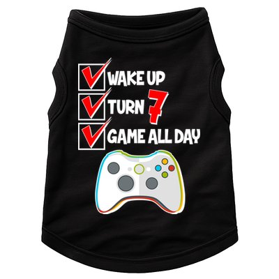 Wake Up Turn Seven Game All Day 7th Birthday Doggie Tank