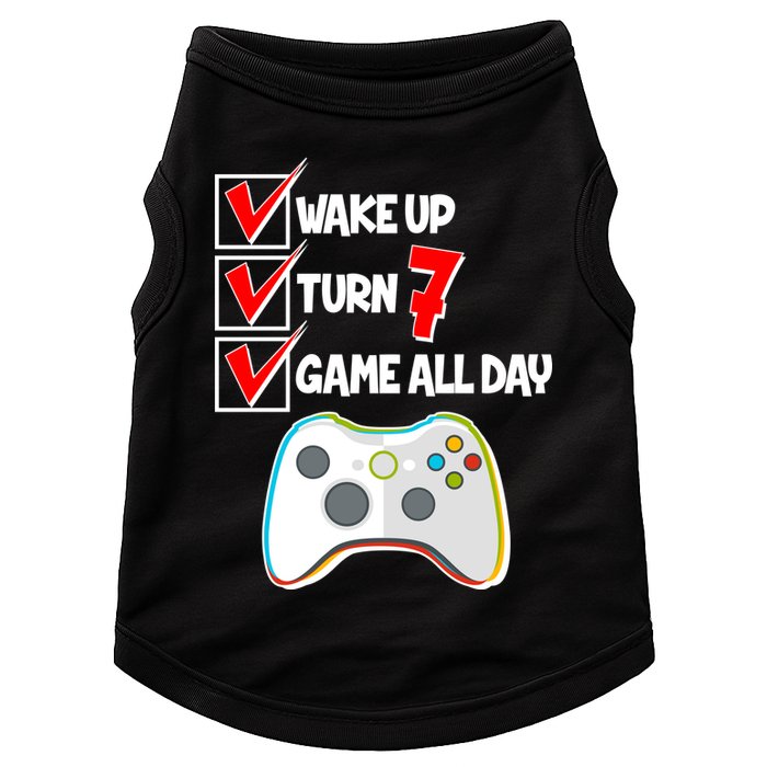 Wake Up Turn Seven Game All Day 7th Birthday Doggie Tank