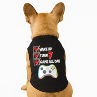 Wake Up Turn Seven Game All Day 7th Birthday Doggie Tank