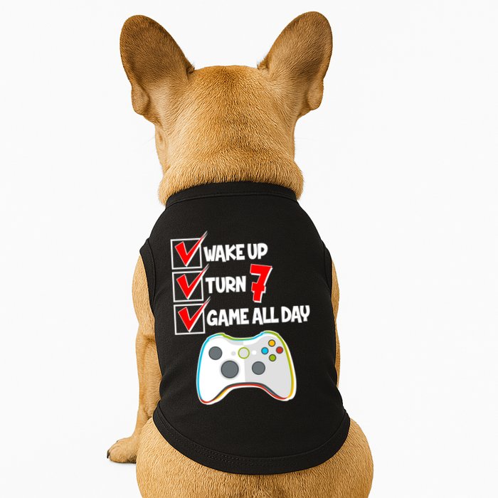 Wake Up Turn Seven Game All Day 7th Birthday Doggie Tank