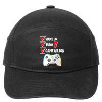 Wake Up Turn Seven Game All Day 7th Birthday 7-Panel Snapback Hat
