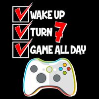 Wake Up Turn Seven Game All Day 7th Birthday Drawstring Bag