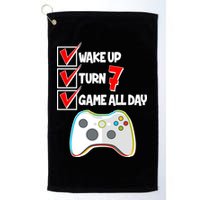Wake Up Turn Seven Game All Day 7th Birthday Golf Towel