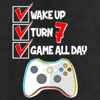 Wake Up Turn Seven Game All Day 7th Birthday Golf Towel