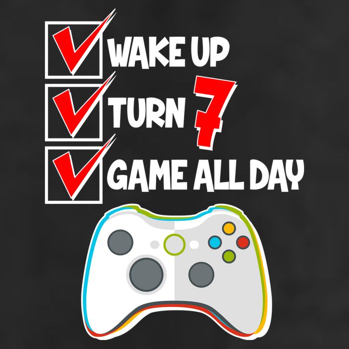 Wake Up Turn Seven Game All Day 7th Birthday Golf Towel