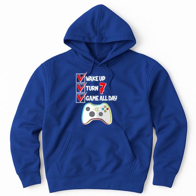 Wake Up Turn Seven Game All Day 7th Birthday Hoodie
