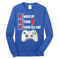 Wake Up Turn Seven Game All Day 7th Birthday Long Sleeve Shirt