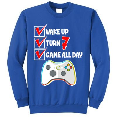 Wake Up Turn Seven Game All Day 7th Birthday Sweatshirt