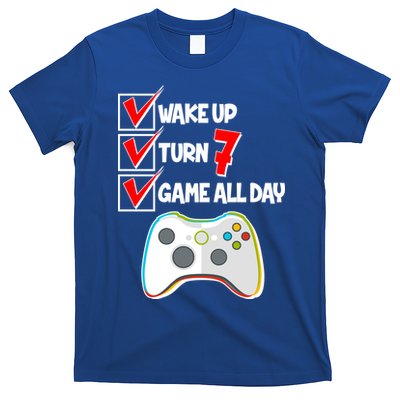 Wake Up Turn Seven Game All Day 7th Birthday T-Shirt