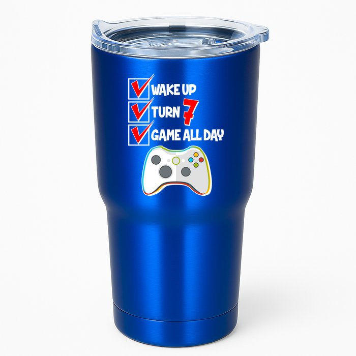 Wake Up Turn Seven Game All Day 7th Birthday Tumbler