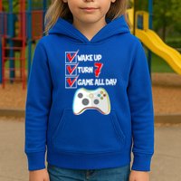 Wake Up Turn Seven Game All Day 7th Birthday Kids Hoodie