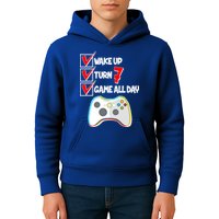Wake Up Turn Seven Game All Day 7th Birthday Kids Hoodie