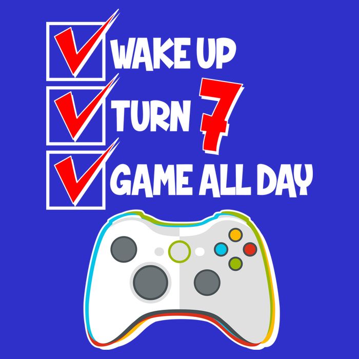 Wake Up Turn Seven Game All Day 7th Birthday Short Acrylic Beanie