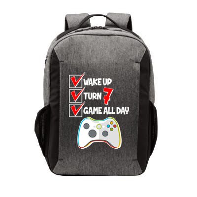 Wake Up Turn Seven Game All Day 7th Birthday Vector Backpack
