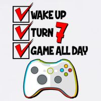 Wake Up Turn Seven Game All Day 7th Birthday Garment-Dyed Sweatshirt