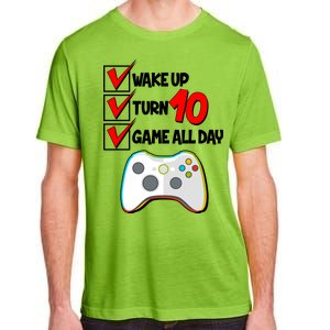 Wake Up Turn Ten Game All Day 10th Birthday Adult ChromaSoft Performance T-Shirt