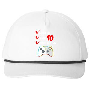 Wake Up Turn Ten Game All Day 10th Birthday Snapback Five-Panel Rope Hat