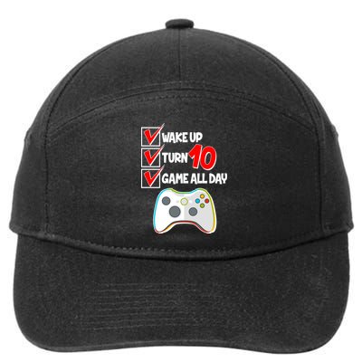 Wake Up Turn Ten Game All Day 10th Birthday 7-Panel Snapback Hat