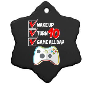 Wake Up Turn Ten Game All Day 10th Birthday Ceramic Star Ornament