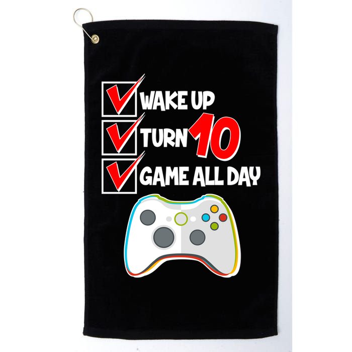 Wake Up Turn Ten Game All Day 10th Birthday Golf Towel