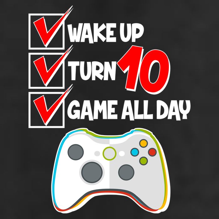 Wake Up Turn Ten Game All Day 10th Birthday Golf Towel