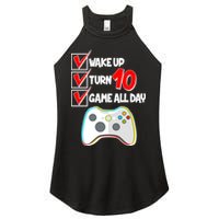 Wake Up Turn Ten Game All Day 10th Birthday Women's Perfect Tri Rocker Tank