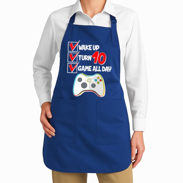 Wake Up Turn Ten Game All Day 10th Birthday Apron