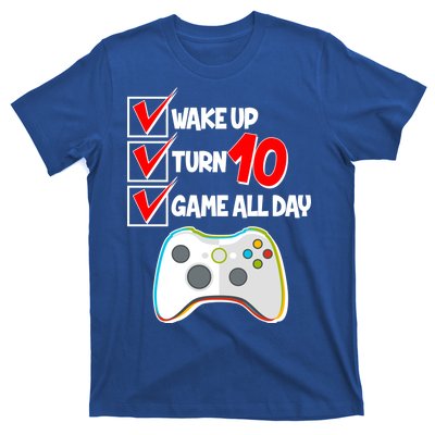 Wake Up Turn Ten Game All Day 10th Birthday T-Shirt