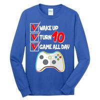 Wake Up Turn Ten Game All Day 10th Birthday Tall Long Sleeve T-Shirt