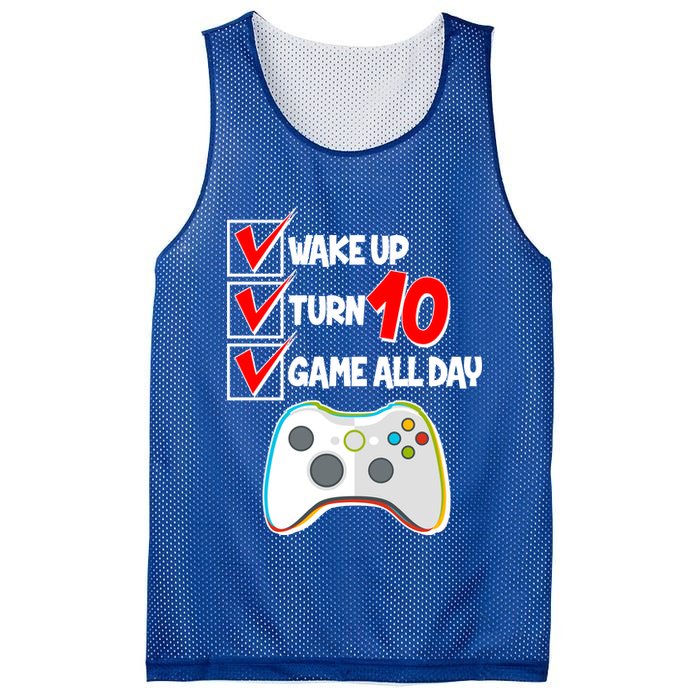 Wake Up Turn Ten Game All Day 10th Birthday Mesh Reversible Basketball Jersey Tank