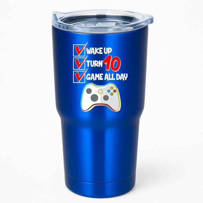 Wake Up Turn Ten Game All Day 10th Birthday Tumbler