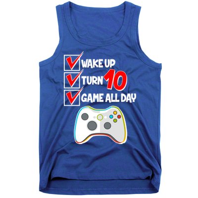 Wake Up Turn Ten Game All Day 10th Birthday Tank Top