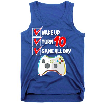 Wake Up Turn Ten Game All Day 10th Birthday Tank Top