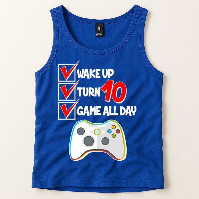 Wake Up Turn Ten Game All Day 10th Birthday Tank Top