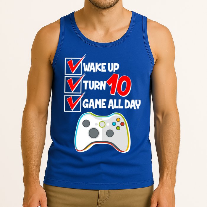 Wake Up Turn Ten Game All Day 10th Birthday Tank Top