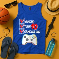 Wake Up Turn Ten Game All Day 10th Birthday Tank Top