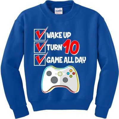 Wake Up Turn Ten Game All Day 10th Birthday Kids Sweatshirt