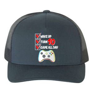 Wake Up Turn Ten Game All Day 10th Birthday Yupoong Adult 5-Panel Trucker Hat