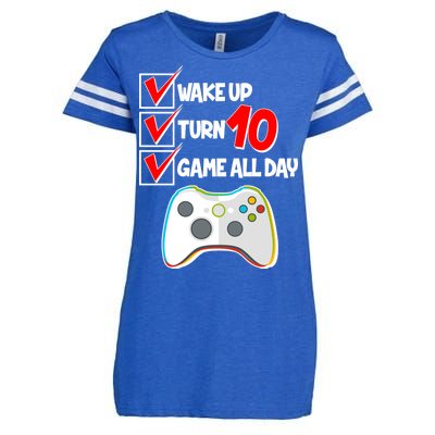 Wake Up Turn Ten Game All Day 10th Birthday Enza Ladies Jersey Football T-Shirt