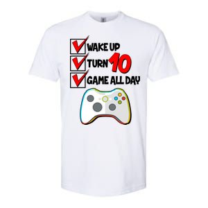 Wake Up Turn Ten Game All Day 10th Birthday Softstyle CVC T-Shirt