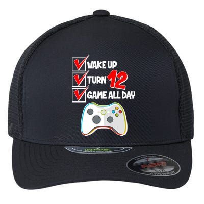 Wake Up Turn Twelve Game All Day 12th Birthday Flexfit Unipanel Trucker Cap