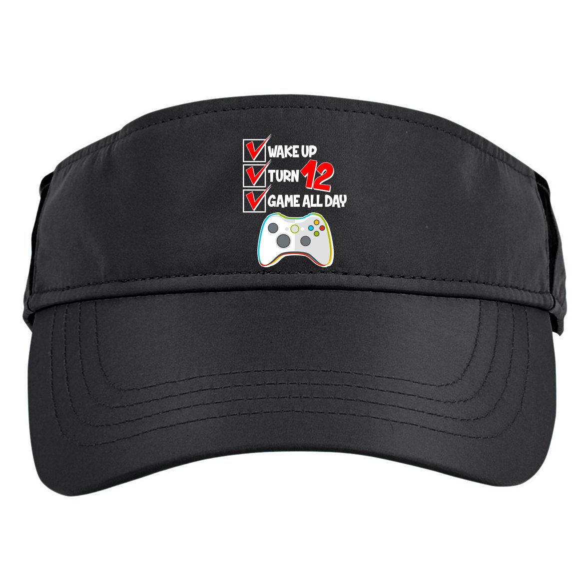 Wake Up Turn Twelve Game All Day 12th Birthday Adult Drive Performance Visor