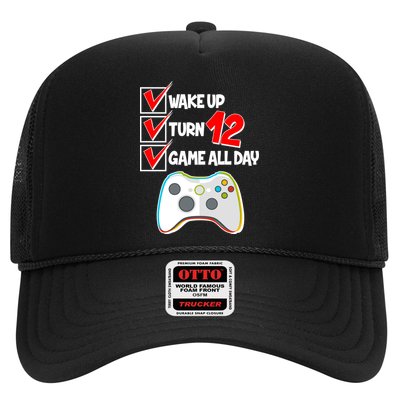 Wake Up Turn Twelve Game All Day 12th Birthday Trucker Hat