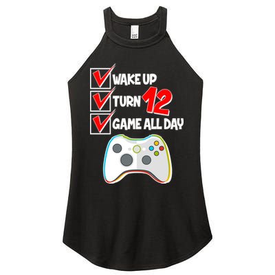 Wake Up Turn Twelve Game All Day 12th Birthday Women's Perfect Tri Rocker Tank