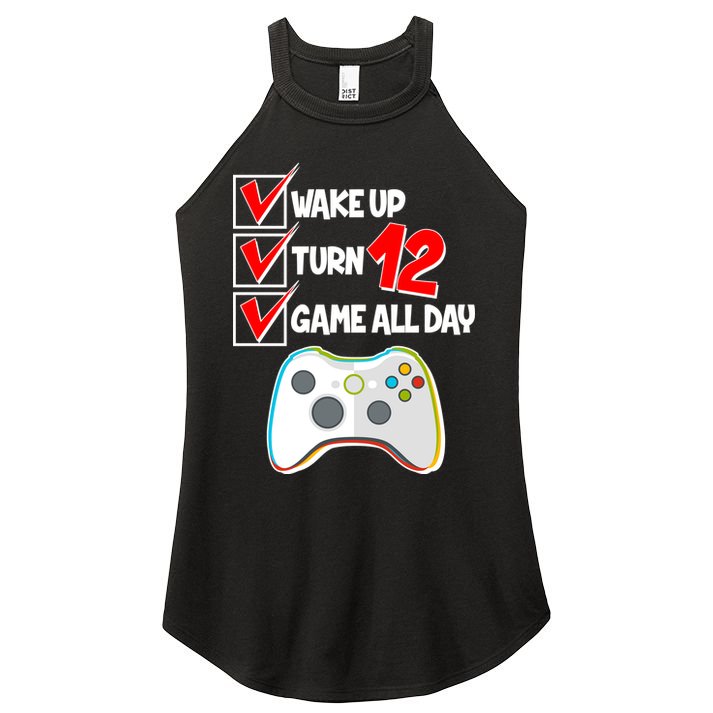 Wake Up Turn Twelve Game All Day 12th Birthday Women's Perfect Tri Rocker Tank
