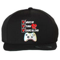 Wake Up Turn Twelve Game All Day 12th Birthday Wool Snapback Cap