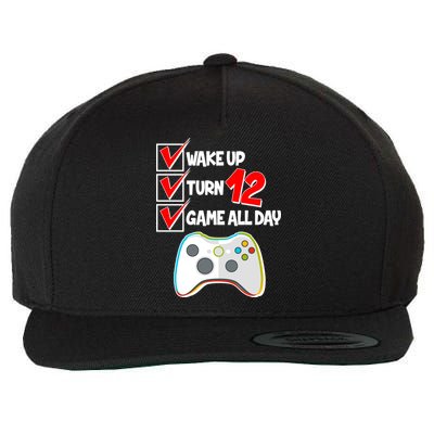 Wake Up Turn Twelve Game All Day 12th Birthday Wool Snapback Cap