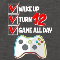 Wake Up Turn Twelve Game All Day 12th Birthday Vector Backpack