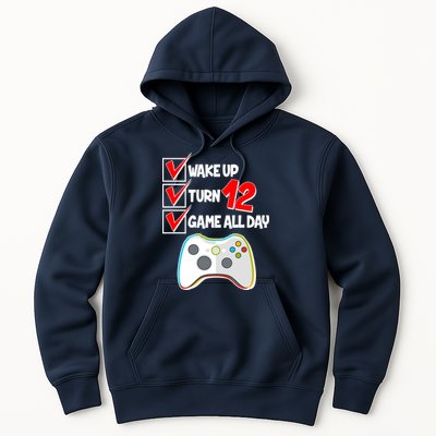 Wake Up Turn Twelve Game All Day 12th Birthday Hoodie